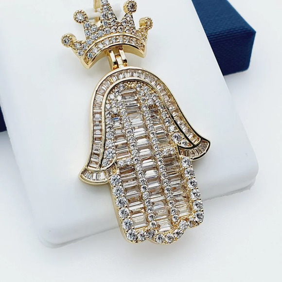 "14K Gold Plated Cubic Zircon Pendant, EVBRS620 - Picture 8 of 10